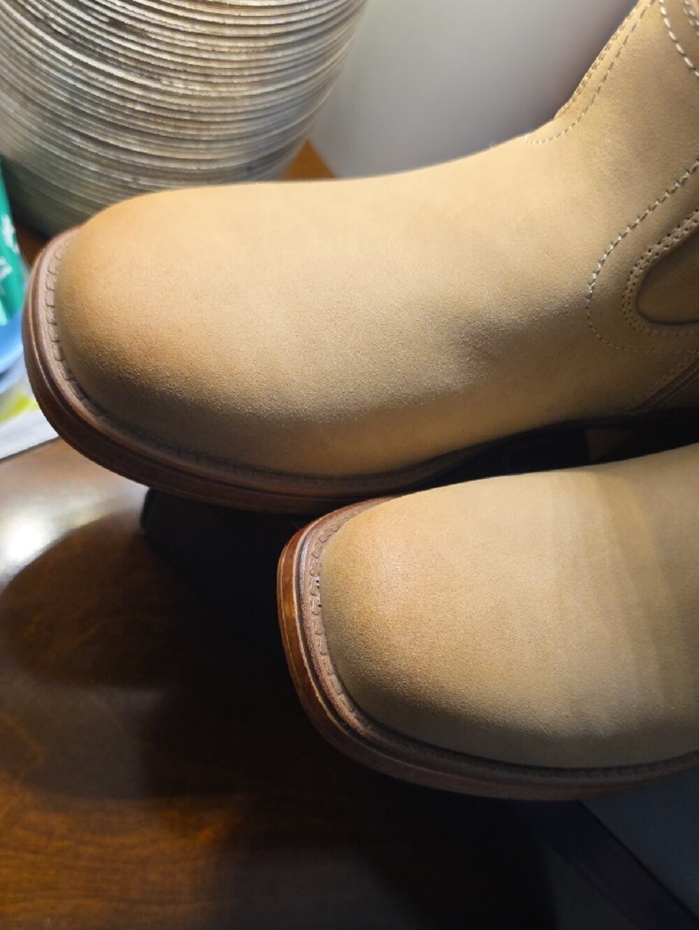 New York & Company Tan Braided-Trim Tall Heeled Boots - Picture 6 of 8